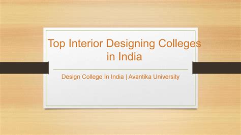 Top Interior Designing Colleges In India Avantika University By