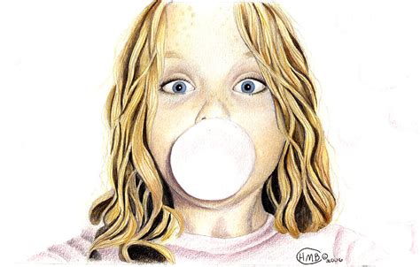 Girl In A Bubble Drawing