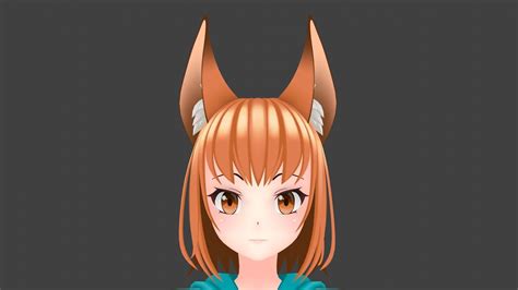 Anime Fox Girl 3d Model Cgtrader