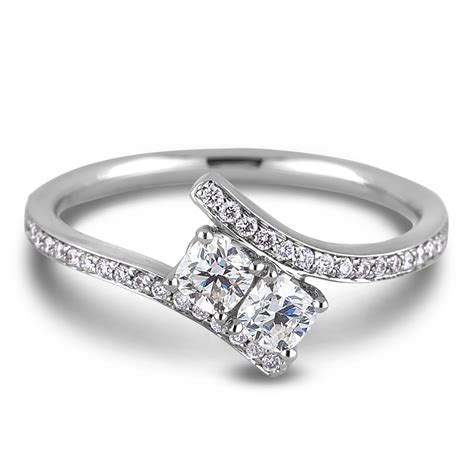 Forevermark Two Stone Ring With Accents Unique Diamond Engagement