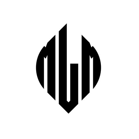 Diseño De Logotipo De Letra Circular Mlm Con Forma De Círculo Y Elipse