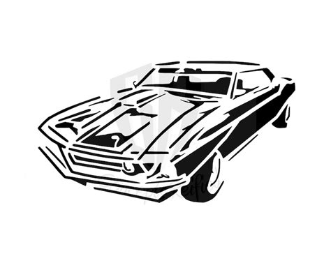 Classic Muscle Car Reusable Stencil Many Sizes Etsy