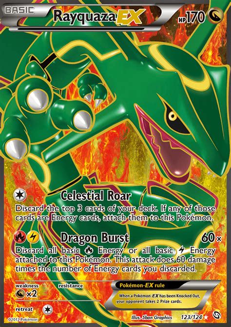 Rayquaza Ex 123124 Bw Dragons Exalted Holo Ultra Rare Full Art Pokemon