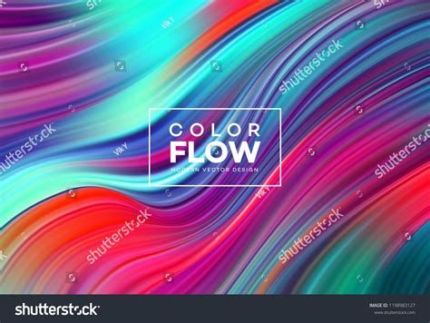 Modern Colorful Flow Poster Wave Liquid Shape Color Background Art