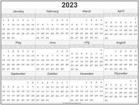 2023 Calendar Templates And Images 2023 Minimalist Printable Calendars 2023 Simple Planner