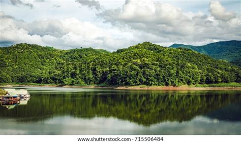 Mountains Forests Reservoirs Skies Northern Thailand Stock Photo