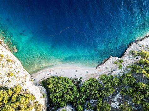 An Overhead View Of Nugal Beach Croatia Makarska Hrvatska