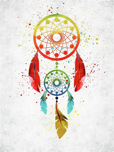 Dream Catcher Watercolor Splashes By Mihaela Pater Watercolor