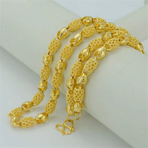 24k Dubai Gold Plated Heavy Chain Necklace Free Shipping Etsy