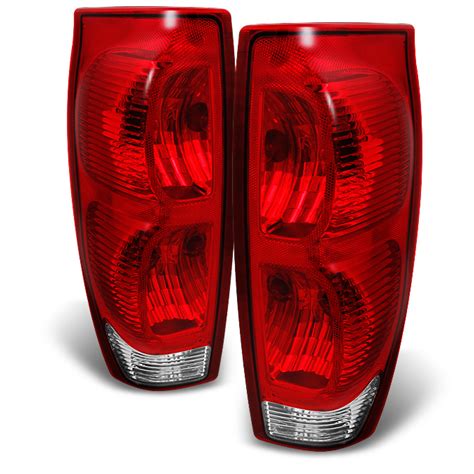 Fit 2002 2006 Chevy Avalanche Pickup Red Clear Taillights Replacement