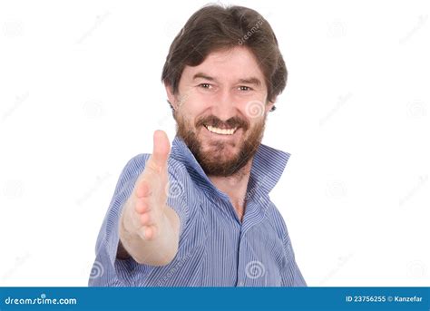 The Man Saying Welcome Stock Image Image Of Expression 23756255