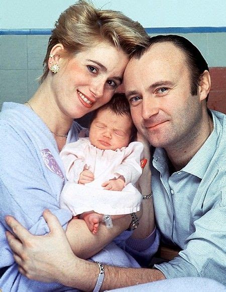 The Newborn Lily Collins With Her Father Phil Collins And Mother Jill