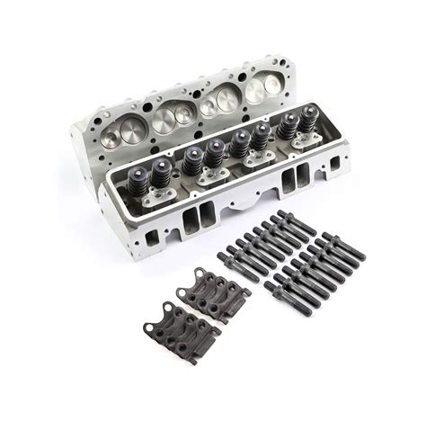 Sbc Chevy 350 Complete Straight Aluminum Cylinder Heads 220cc 64 Studs