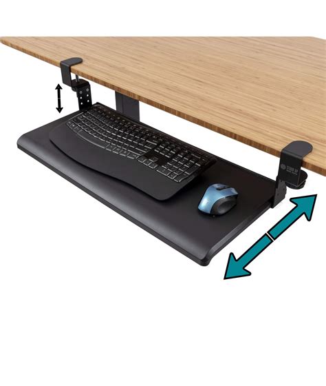 Stand Up Desk Store Compact Clamp On Retractable Adjustable Keyboard