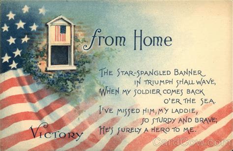 From Home The Star Spangled Banner In Triumph Shall Wave Patriotic