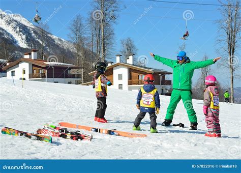 Sochi Russia February 27 2016 Ski Resort Rosa Khutor Teaching