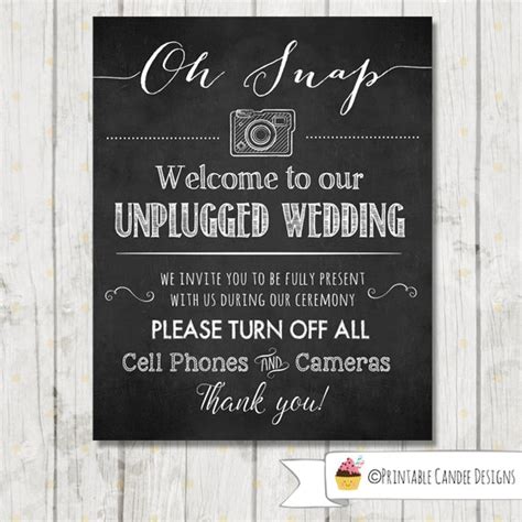 Unplugged Wedding Sign Unplugged Ceremony Chalkboard No