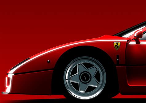 Ferrari F40 Poster Digital Download Limited Edition Etsy