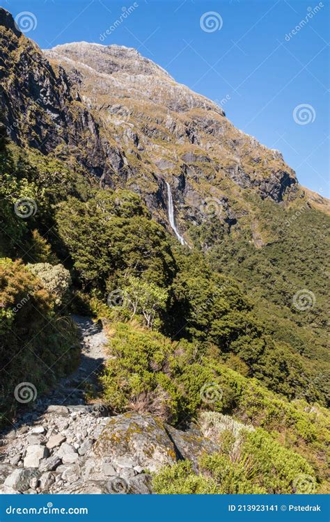 Waterfall In Fiordland New Zealand Royalty Free Stock Image