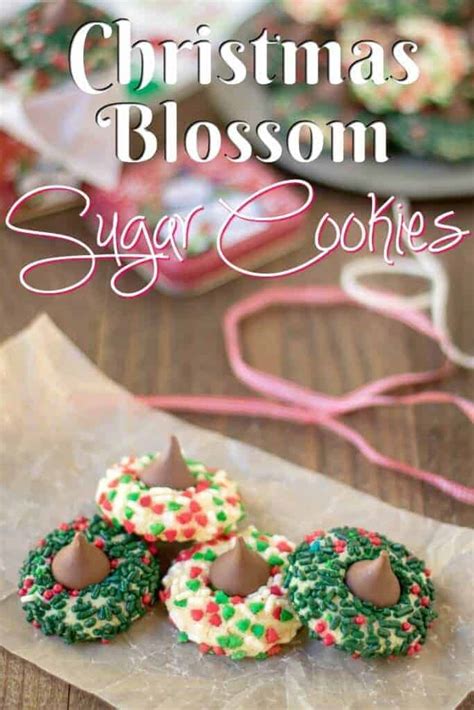 Say hello to these gorgeous christmas kiss cookies! Christmas Sugar Cookie Blossoms - Princess Pinky Girl