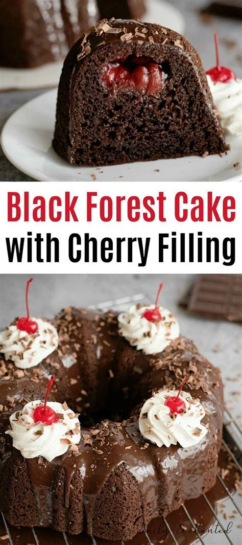 See more ideas about chocolate mousse cake, cupcake cakes, cake fillings. Black Forest Cake | Chocolate Bundt Cake with Cherry Filling | Black forest bundt cake recipe ...