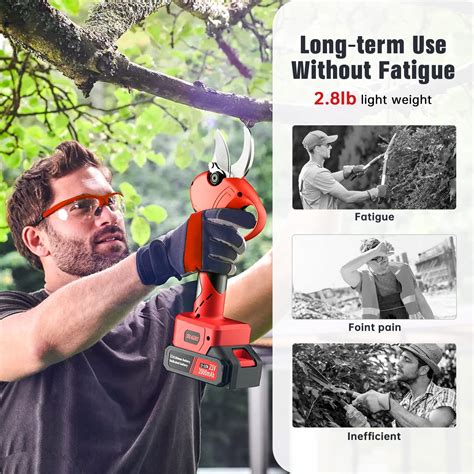 Dragro In Electric Pruning Shears With Ft High Reach Extension Pole Professional Cordless