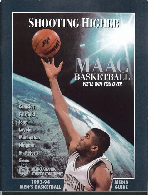 MAAC Mens Basketball 1993 1994 Media Guide Metro Atlantic Athletic