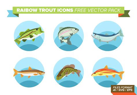 Rainbow Trout Icons Free Vector Pack 129783 Vector Art At Vecteezy
