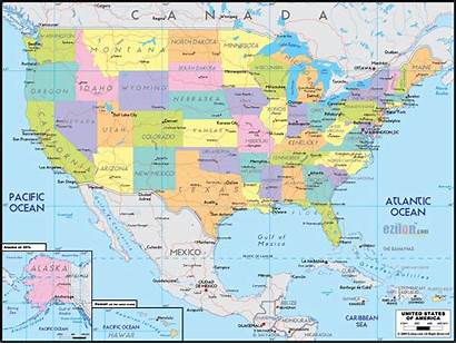 Map America States United Maps Political North