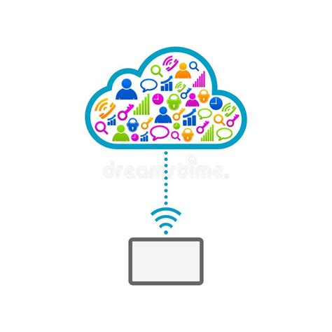 Internet Cloud Electronic Online Communication Icons Stock Vector