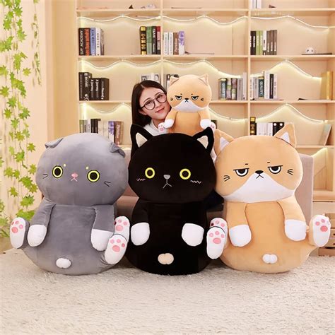 1pc 35cm Soft Kawaii Plush Cat Pillow Stuffed Plush Animals Down Cotton