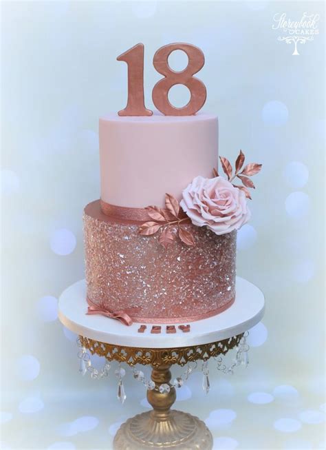 Rose Gold Birthday Cake Rose Gold Th Birthday Cake Rose Gold Glitter Cake Idee Torta Di