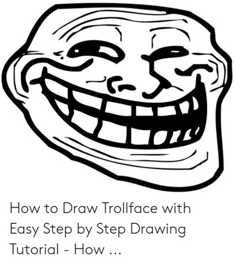 How To Draw Trollface With Easy Step By Step Drawing Tutorial How