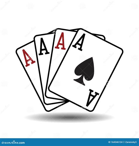 Four Aces Playing Cards Vector Illustration Stock Vector Illustration