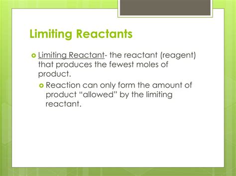 Ppt Percent Yield And Limiting Reactants Powerpoint Presentation Free Download Id2569071