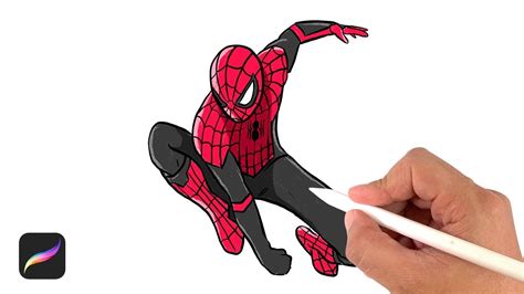 Then draw two curves down. How to draw spider-man - drawing tutorial - YouTube