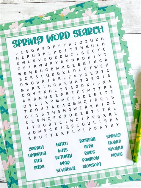 Spring Printable Word Search Everyday Party Magazine