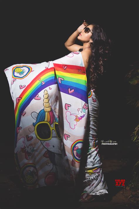 Actress Rashmi Gautam New Stills In An Rainbow Saree Social News Xyz