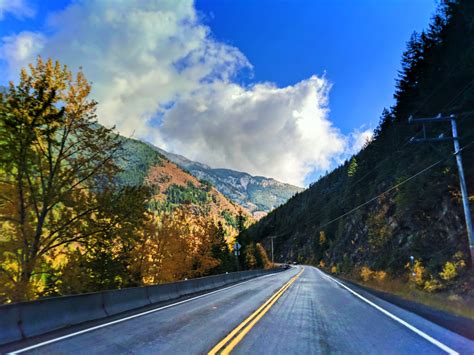 Fall Colors On Highway 2 Above Flathead River Flathead National Forest