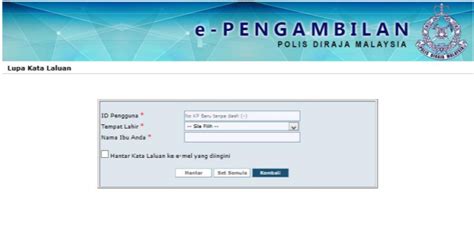 The company provides the electronic link ***ween the malaysian government and citizens/businesses, allowing malaysians to dynamically interact with numerous government. e Pengambilan PDRM - Portal Malaysia