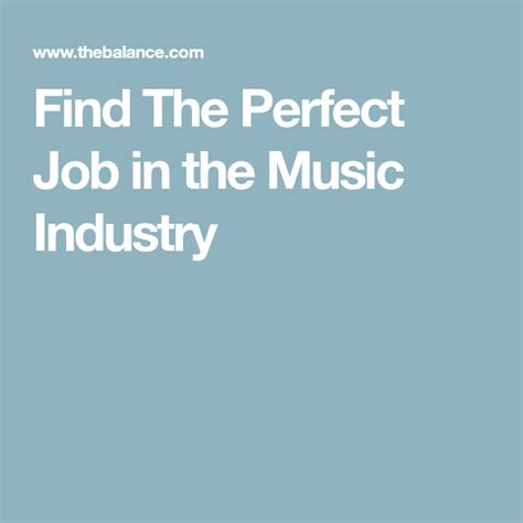 Find The Perfect Job In The Music Industry Music