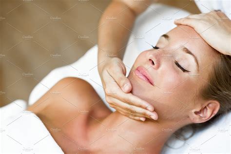 Woman Receiving A Head Massage Featuring Massage Head And Spa People Images ~ Creative Market