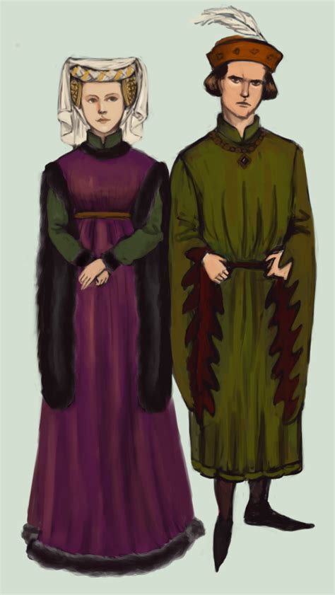 1400 A Wealthy Couple From The First Half Of The 15th Century Both