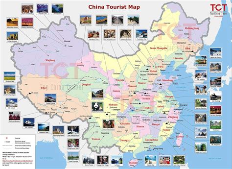 China Map Tourist Destinations Gambaran
