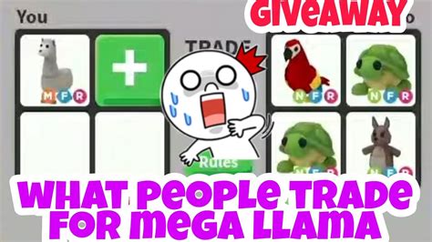 What People Trade For Mega Neon Llama In Adopt Me Trading Youtube