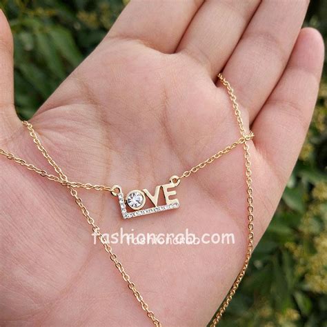 Golden Colour Love Pendant Chain For Girlfriend