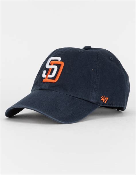 47 Brand San Diego Padres 47 Clean Up Strapback Hat Navy Combo Tillys