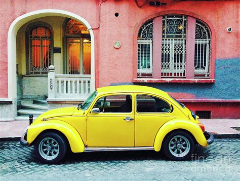 Classic Yellow Volkswagen Beetle By Serts