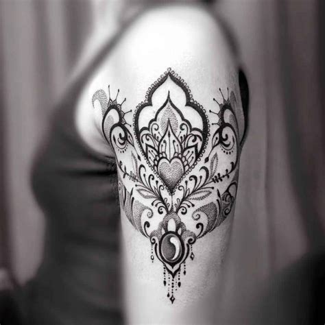 Dotwork Ornament Tattoo On Shoulder Best Tattoo Ideas Gallery