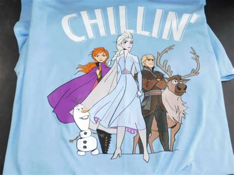 Frozen Shirt Large Chillin Blue Disney Elsa Anna Sven Olaf Kristoff Nwt Picclick